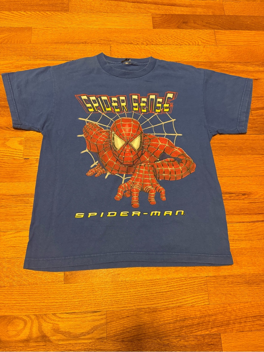 Vintage Y2K Spider Man Movie Promo T-shirt, Marvel Comic Book 90s (Youth Large)